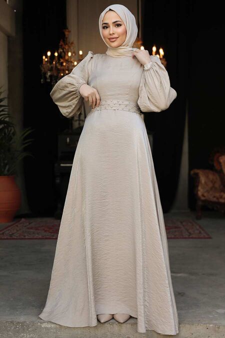 Modest Mink Prom Dress 23301V - NEVA STYLE