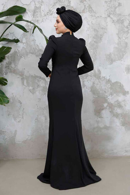 sexy red lace dress Chic Black High Neck Mermaid Prom Dress with Slit-Bridelily