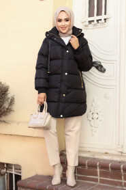 Modest Black Puffer Coat 80191S - 2