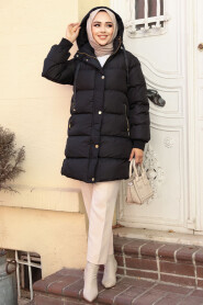 Modest Black Puffer Coat 80191S - 1