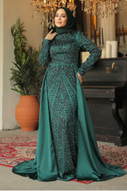 Modest Black Satin Evening Dress 45961S - 2