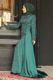 Modest Black Satin Evening Dress 45961S - 4