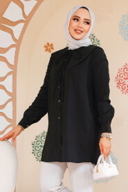 Modest Black Shirt Top 70951S - 2