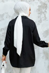 Modest Black Shirt Tunic 4526S - 3