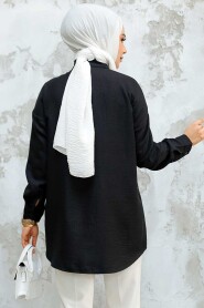 Modest Black Shirt Tunic 45270S - 2