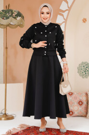 Modest Black Skirted Dual Suit 1277S - 2