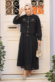 Modest Black Skirted Dual Suit 14171S - 2