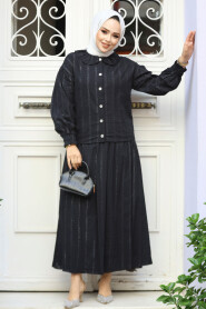 Modest Black Skirted Dual Suit 30004S - 3