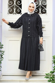 Modest Black Skirted Dual Suit 30004S 