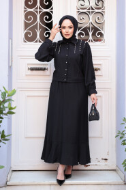 Modest Black Skirted Dual Suit 44741S - 2