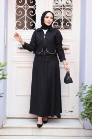 Modest Black Skirted Dual Suit 44751S 
