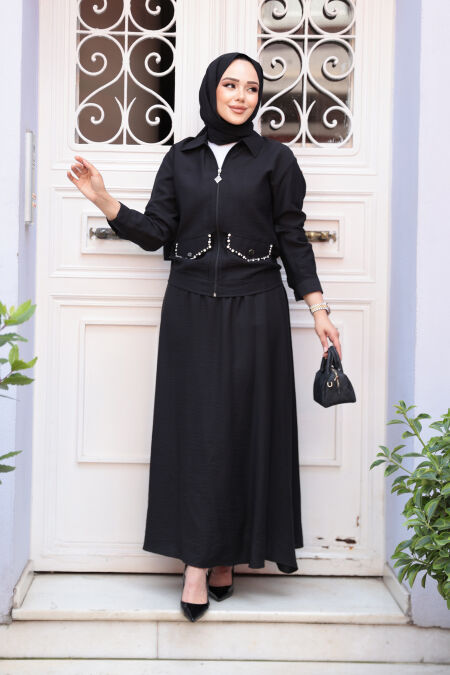Modest Black Skirted Dual Suit 44751S - NEVA STYLE