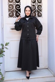 Modest Black Skirted Dual Suit 56731S - 2