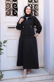 Modest Black Skirted Dual Suit 56812S - 2