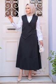 Modest Black Skirted Dual Suit 75471S - 1