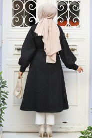 Modest Black Stamp Coat 5946S - 4