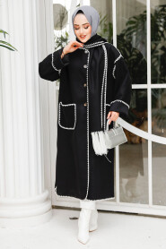 Modest Black Stamp Coat 7221S - 2