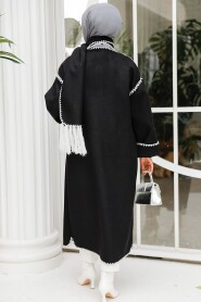 Modest Black Stamp Coat 7221S - 4