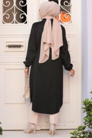 Modest Black Suede Coat 4438S - 3