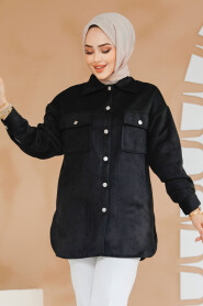 Modest Black Suede Shirt 20305S - 2