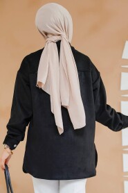 Modest Black Suede Shirt 20305S - 3