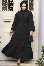 Modest Black Summer Dress 10024S 