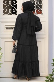 Modest Black Summer Dress 10024S - 4