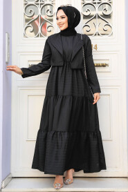 Modest Black Summer Dress 20301S - 3