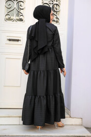 Modest Black Summer Dress 20301S - 5