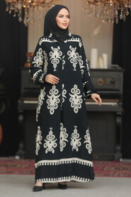 Modest Black Summer Dress 23172S - 2