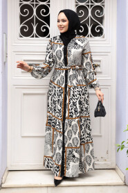 Modest Black Summer Dress 23928S - 2