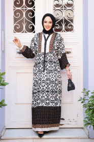 Modest Black Summer Dress 24013S - 1