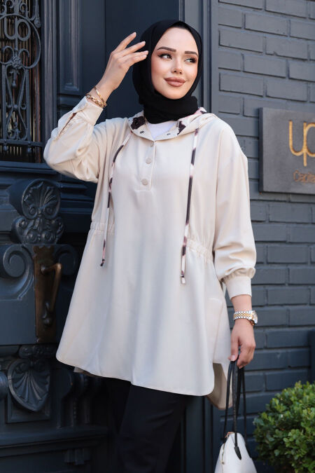 Modest Black Top 10666BEJ - NEVA STYLE