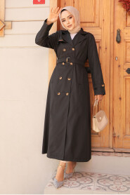 Modest Black Trench Coat 61500S - 2