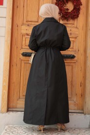 Modest Black Trench Coat 684S - 3