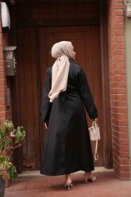 Modest Black Trench Coat 7261S - 3