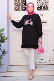 Modest Black Tunic 10636S 