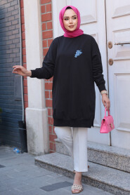 Modest Black Tunic 10653S 