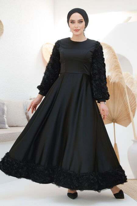Modest Black Wedding Dress 4661S - NEVA STYLE