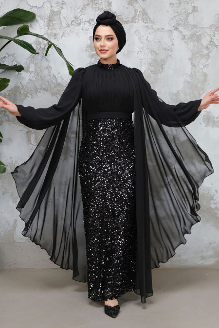 Modest Black Wedding Dress 50231S - NEVA STYLE