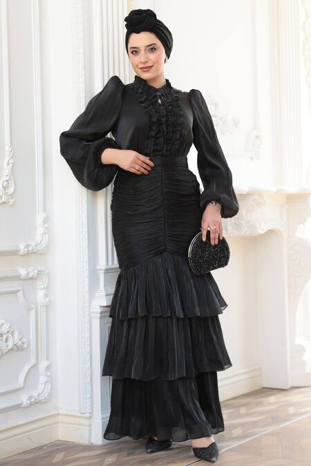 Modest Black Wedding Dress 50271S - NEVA STYLE