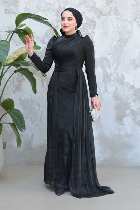 Modest Black Wedding Dress 51481S - NEVA STYLE