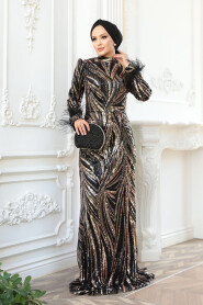 Modest Black Wedding Dress 52712S - 6