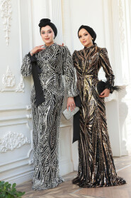 Modest Black Wedding Dress 52712S - 7