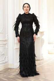 Modest Black Wedding Gown 51001S - 2
