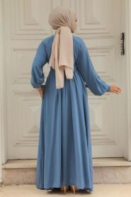 Modest Blue Abaya Dress 330113M - 2