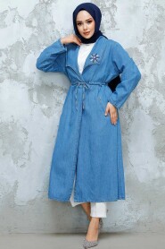 Modest Blue Denim Coat 6823M - 3