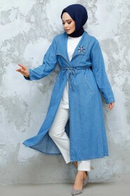 Modest Blue Denim Coat 6823M - 1