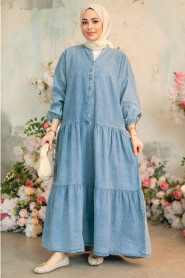 Modest Blue Denim Dress 10622M - 2