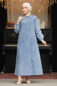 Modest Blue Denim Dress 19101M - 2